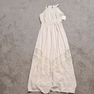 Altar'd State Cream Pleated Halter Sundress